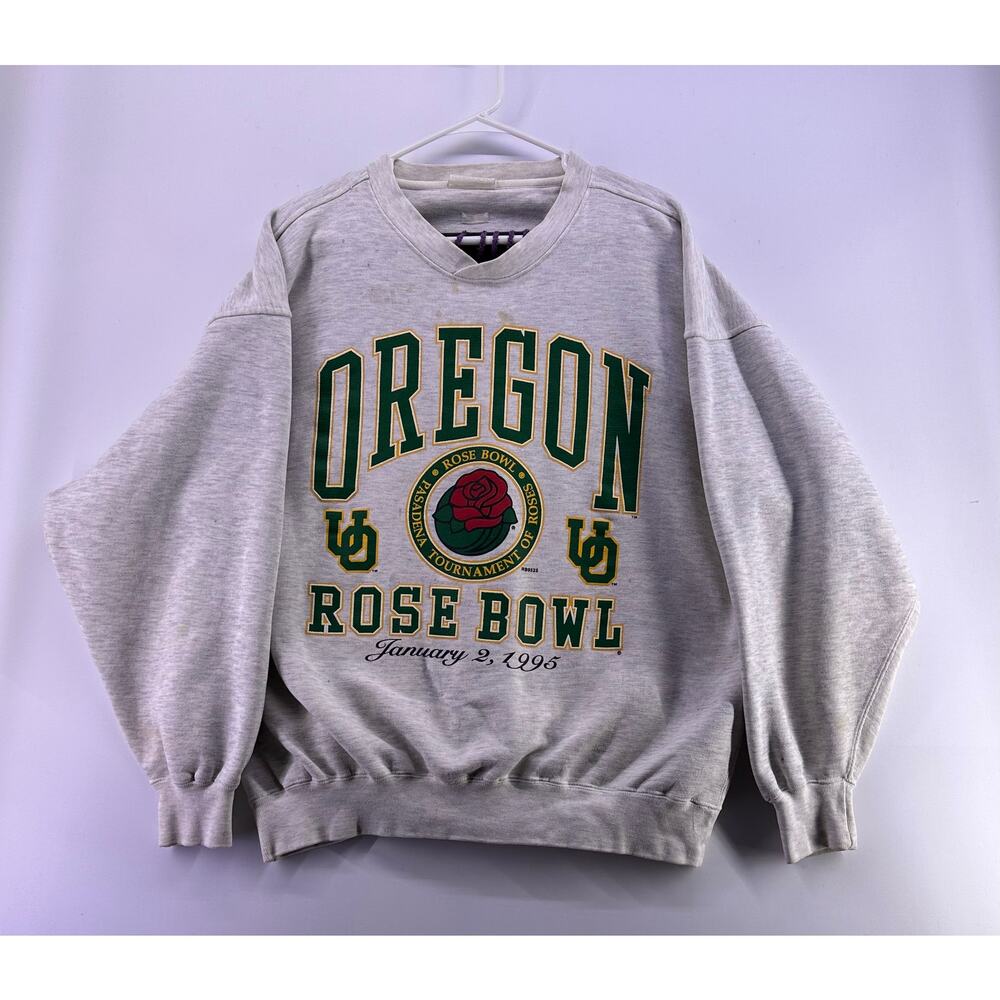 Vintage 1995 Oregon Rose Bowl Jan 2nd Gray Crewneck Size XL